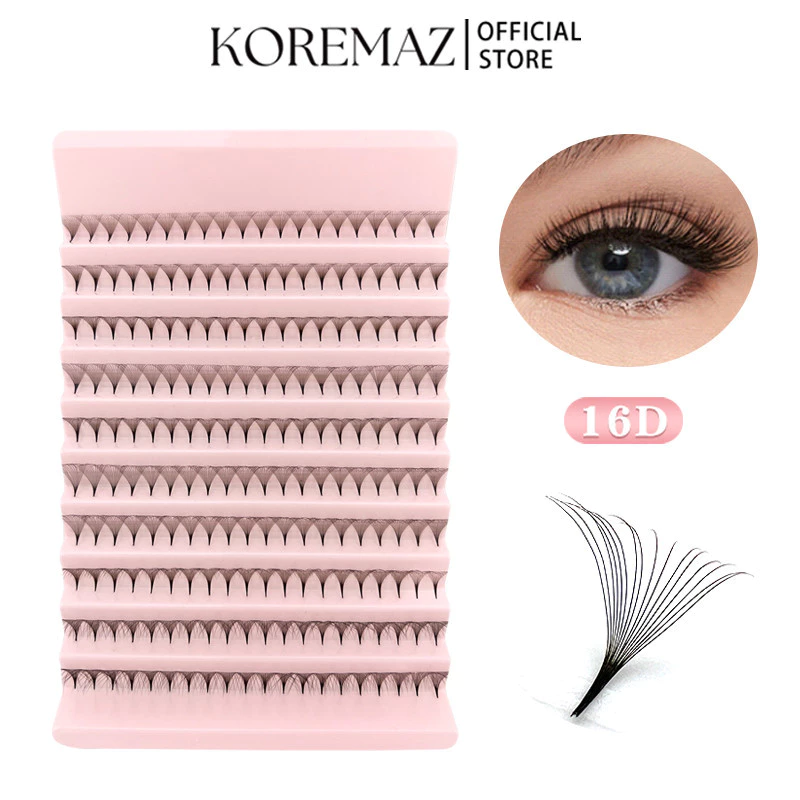 KOREMAZ 16D 200 cụm 9-13mmMix Lông mi giả mềm mại có thể tái sử dụng