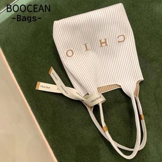 BOOCEAN Túi Đeo Vai, Túi Tote Sọc Du Lịch Dung Tích Lớn, Túi Messenger Đơn Giản Màu Trơn Nữ