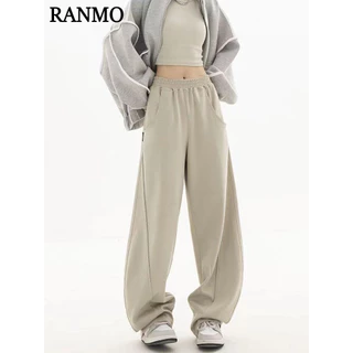 RANMO quần ống rộng Quần Túi Hộp casual Durable New Style trendy WGK2420FKO 9Z240301