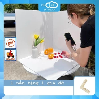 [Tặng Giá Đỡ] Tấm PVC Background 2 Mặt, Phông Nền  Chụp Ảnh Mỹ Phẩm, Trang Sức - Sky Decor