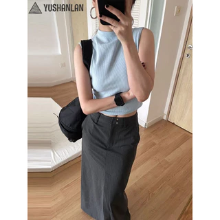 YUSHANLAN áo phông áo thun nữ croptop baby tee Trendy Cổ điển Đơn giản Minimalist WCS243002D 9Z240301