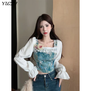 YUZHI Áo Sơ Mi áo sơ mi nữ áo kiểu hàn quốc độc đáo Tối giản Tinh tế chic WCS24305RJ 11Z240312