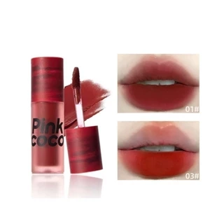 Pinkcoco Son Bóng Matte Chống Mồ Hôi Chống Nước Lâu Dài Mịn Môi Glaze Rose Nature Lipstick