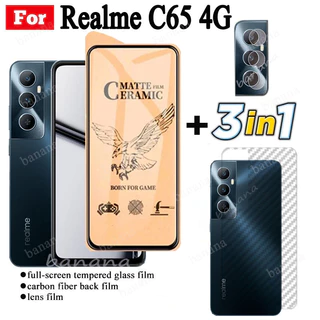 Kính cường lực gốm 3 TRONG 1 Realme C65 cho Realme C67 4G 5G Note 50 Ống kính máy ảnh Kính bảo vệ màn hình và phim mặt sau