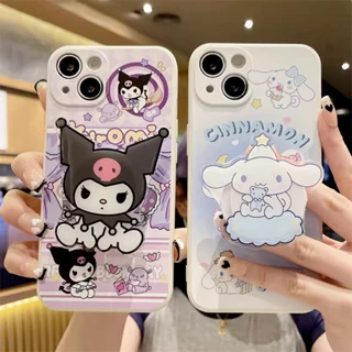 Ốp Lưng Cho Samsung Galaxy S24 S23 Ultra S21 S20 FE S22 S10 S9 S8 Plus Dễ Thương Kuromi Cinnamoroll + Đứng Silicon Điện Thoại