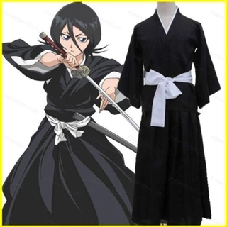 Ins BLEACH - Kuchiki Rukia Cosplay Kimono Anime Đồng Phục Bộ Dài Tay Áo Quần Trang Phục Phù Hợp Với Tiệc Halloween Thời Trang