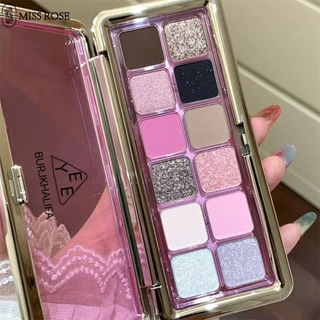 Bảng Phấn Mắt Miss Rose Burj Khalifa 12 Màu Matte Pearlescent Màu Đất Lạnh Màu Nâu Trà Phấn Mắt Giá Cả Phải Chăng Xi Măng Siêu Lung Linh Mới