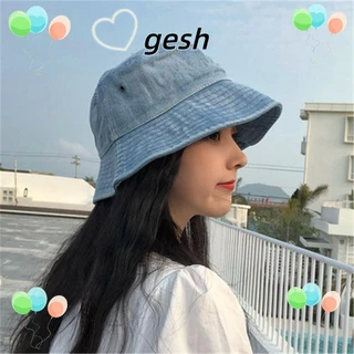 Gesh1 Mũ Xô Cotton Vải Denim Mũ Đi Biển Nam Nữ Sunbonnet