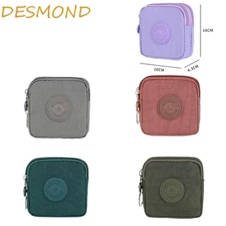 Ví hai lớp DESMOND, Ví đựng tiền xu có dây kéo ngắn chữ dung tích lớn, Hộp đựng thẻ Nylon chống thấm nước thời trang Túi lưu trữ đơn giản ngoài trời