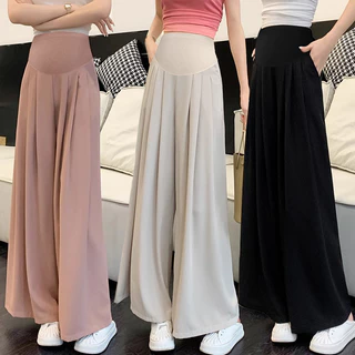 Thai Sản Culottes Mùa Hè 2024 Phong Cách Mới Phiên Bản Hàn Quốc Ôm Hơn Nhìn Cao Cấp Nâng Bụng Siêu Thoải Mái Mềm Mại Rời Drape Lớn Xoay C