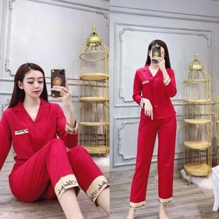 Đồ Bộ Pyjama Nữ Chữ Ký Tiểu Thư Chất Liệu Lụa Kate Thoáng Mát Siêu Rẻ Đồ Bộ Mặc Nhà Xinh Hàng Cao Cấp Không Nhăn