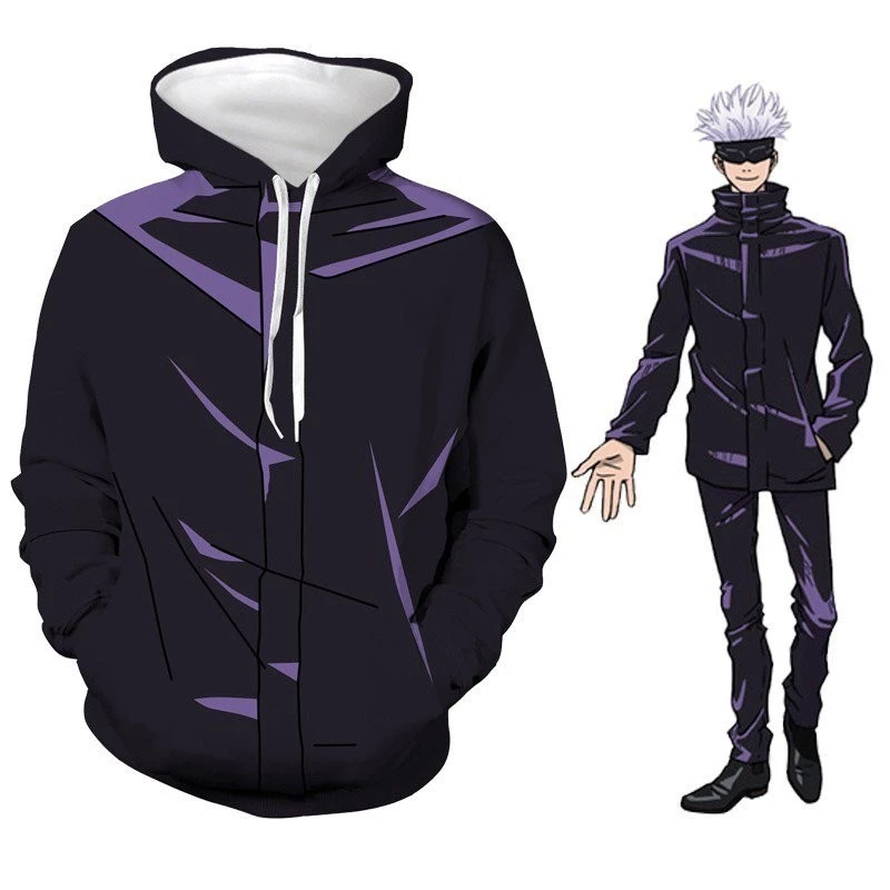 Áo Khoác Hoodie In Hình Jujutsu Kaisen Yuji Itadori Gojo Satoru 3D RFGD