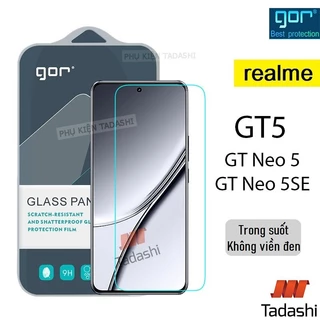 Kính cường lực Gor Realme GT5, Realme GT Neo 5/ GT Neo 5 SE Trong Suốt 9H Vát 2.5D - Chính Hãng Gor