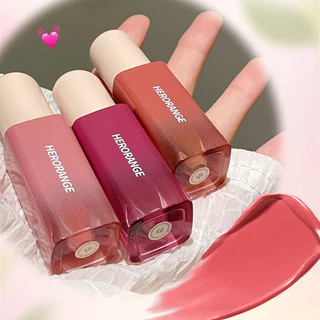 Herorange Lip Gloss Bright Baby Surface Square Tube Dưỡng ẩm Nhung Matte Mirror Lasting Portable Lipstick