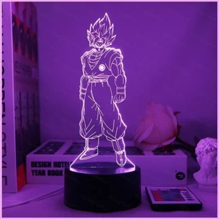 Rồng Bóng Đèn Ngủ Anime Đèn LED Từ Xa Sạc USB Cầu Vồng Chiếu Sáng Son Goku Trang Trí Nhà Quà Tặng