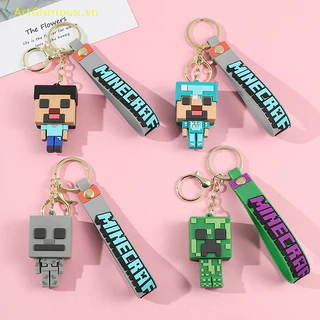 Artglorious Cao Su Mềm 3D Móc Khóa Búp Bê Thời Trang Dễ Thương Phụ Kiện Anime Minecraft Trò Chơi Nhân Vật Móc Khóa Dành Cho Nữ Nam Túi Ch Mặt Dây Chuyền VN