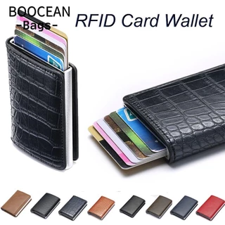 BOOCEAN Ví bật lên tự động Ví da PU đa chức năng Chặn RFID