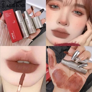 Miss Rose Dixi Coffee Silver Tube Lip Glaze Matte Velvet Lip Mud Son Môi Không Thấm Nước