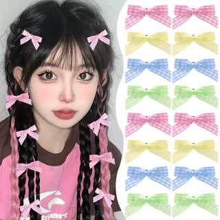 8 Cái / bộ Kẹp Tóc Ruy Băng Nơ Nhiều Màu Sắc - Kẹp Tóc Đơn Giản Nữ - Kids BB Barrettes - Giá Đỡ Đuôi Ngựa Cho Bé Gái - Phụ Kiện Tóc Satin Thanh Lịch - Kẹp Tóc Phong Cách YK2