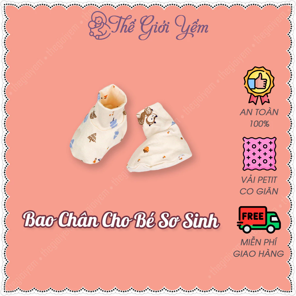 Bao Chân Cho Bé Sơ Sinh Cotton Petit Co Giãn 4 Chiều THẾ GIỚI YẾM