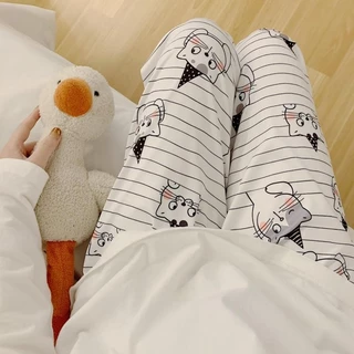 Trang chủ Quần Pyjama Nữ Quần Ống Rộng Mới Quần Vải Mỏng Hoạt Hình Nhật Bản Đơn Giản Quần Thường Ngày