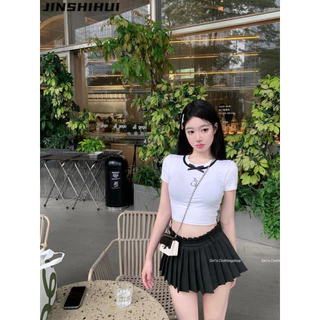 JINSHIHUI áo phông áo thun nữ croptop baby tee Comfortable Stylish phổ biến Cute WTX2440ECH 15Z240409