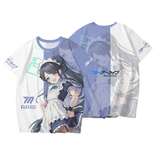 Yyds Blue Archive Tendou Arisu Cosplay vải 3D mùa hè Áo thun ngắn tay Anime