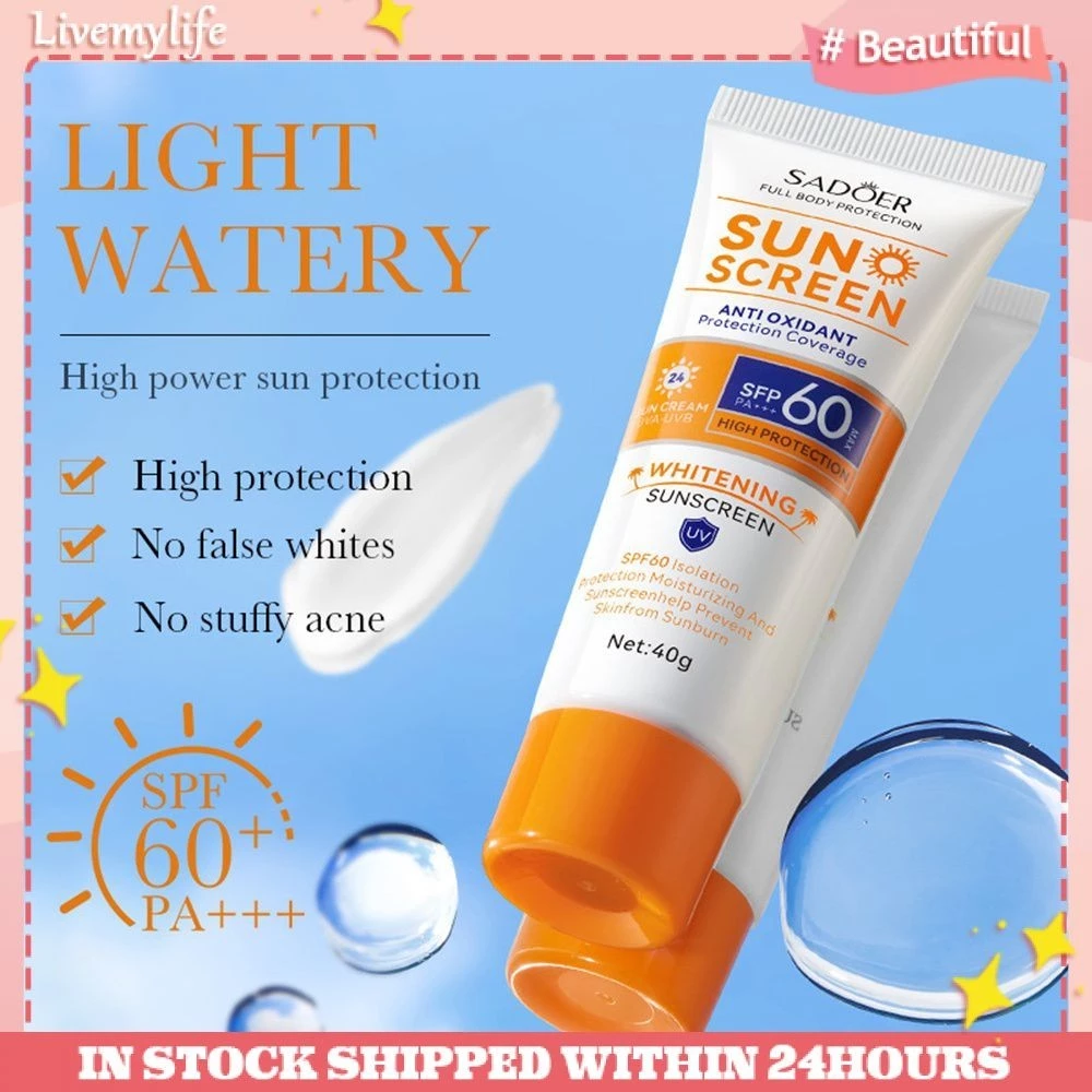 Sadoer SPF60 Kem chống nắng body toàn thân Làm mới dưỡng ẩm Nhẹ Không nhờn Kem cô lập cao Kem bảo vệ tia cực tím lâu trôi