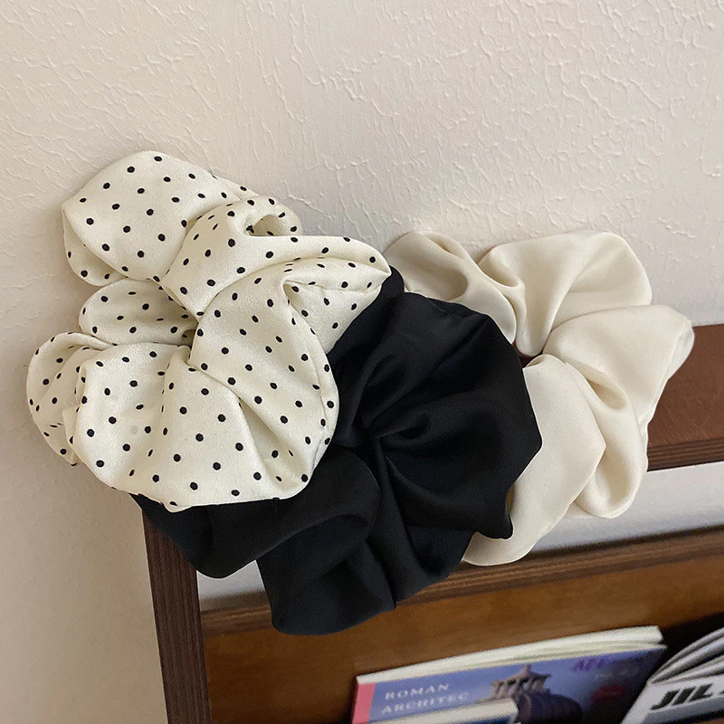 2024 Chấm Bi Scrunchy Tóc Pháp Retro Dây Buộc Tóc Cao Su Dây Đầu Dây