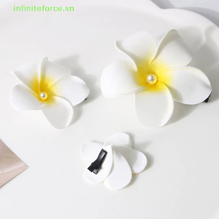 [Invn] 1 Kẹp Tóc Hoa Plumeria Cho Nữ Cô Gái Kẹp Tóc Hoa Trứng Barrette Hawaii Cưới Túi Phụ Kiện Mũ [VN]