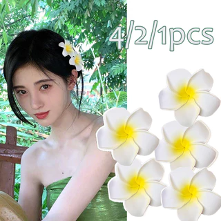 4 / 2 / 1 Chiếc Đi Biển Mô Phỏng Hoa Kẹp Tóc Plumeria Tóc Cho Nữ