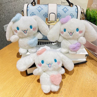 Móc Khóa Thú Nhồi Bông Cinamoroll Đeo Túi Tai Dài Sanrio Size 10cm Lông Mịn Đáng Yêu Kuromi Melody Purin