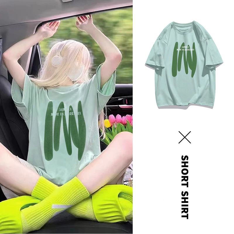 Nrvp [Thương hiệu mới 100% Cotton Unisex Áo thun ngắn tay độc đáo dành cho nữ Tee Baggy Nam Nữ Baggy Cổ tròn dáng rộng In Tee