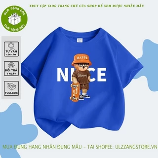 NEW Áo thun ngắn tay bé trai Ván trượt gấu Hood in hình Áo thun ngắn tay 100% Cotton thời trang thông thường