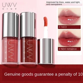 Unny Lip Essence Màu Lip Glaze Son  không dễ bị  màu, làm mờ nếp nhăn , ánh sáng nước, gương, hiển thị màu trắng, mật ong , mùa thu và mùa đông