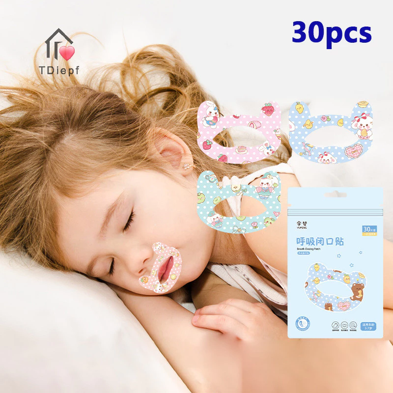 [Tdiepf] 30 Cái / hộp Miếng Dán Chỉnh Miệng Miếng Dán Chống Thở Cho Trẻ Em Ngủ Đêm Môi Mũi Cải Thiện Thở Miếng Dán MỚI