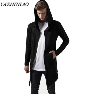 Áo len cardigan nam có mũ trùm đầu YAZHINIAO Áo khoác cardigan cape cá nhân dài vừa phải