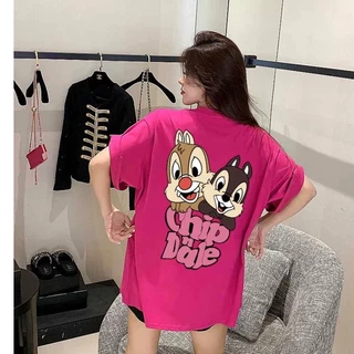 HIIXIIVI 100% Cotton Tay Ngắn Oversize Unisex Áo Thun Plus Size Người Phụ Nữ Tee Baggy Hoạt Hình Áo