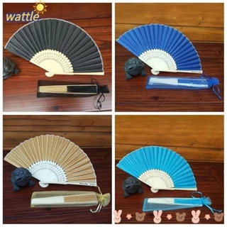 Quạt gấp lụa WATTLE, Trang trí nhà cửa Quạt gấp cầm tay DIY, Quà tặng Trang trí máy tính để bàn Cosplay Đạo cụ ảnh Quạt phong cách Trung Quốc