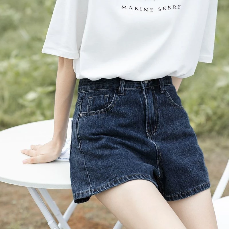 Jiashuchen Retro chữ a Quần Short Denim Nữ Cao Cấp Mùa Hè Mỏng Phong Cách Mới Chữ a Rời Influencer Ôm Hơn Nhìn Siêu Ngắn Quần Nóng