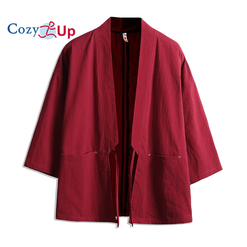 Ấm cúng Nam Phong Cách Nhật Bản Mỏng Kimono Lanh Rời Cardigan Nam Thường Ngày Mùa Xuân Áo Sơ Mi Mùa Hè