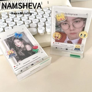 NAMSHEVA Khung ảnh Mini Fujifilm Instax, Khung Acrylic trưng bày ảnh nghệ thuật 3 inch, Khung phim Mini trang trí máy tính để bàn dọc đầy màu sắc