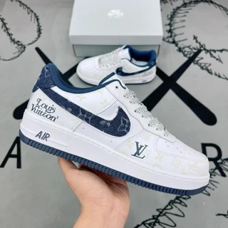 Giày_Nike Air Force 1 Louis Vuitton, Giày Thể Thao Nam Nữ AF1 LV Navy Bản Best Quality Full Phụ Kiện