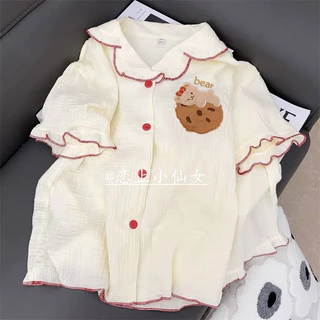 TN TINI pyjama- bộ đồ ngủ hoạ tiết chibi in hình ngực đáng yêu cute phô mai que