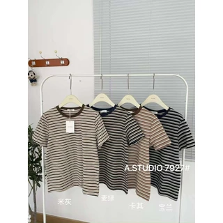 Áo pull kẻ cổ tròn mã 7927 - A.studio