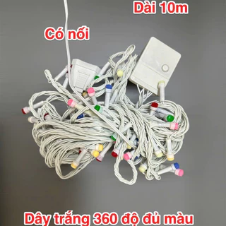 HOT- Dây Trắng Đèn Led 10M Chớp Nhiều Màu (Có Nối)