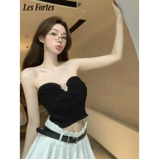 Les Fortes áo croptop Áo 2 dây áo ba lỗ Thời trang hàn quốc thông thường thanh lịch Thông thường dramatic WBX24401CX 14Z240403