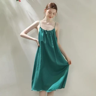 [Bộ Đồ Ngủ Oversize] (50-150kg) Váy Ngủ Trơn Không Tay Rời Mặc Ở Nhà Plus Size Mặc Ban Đêm