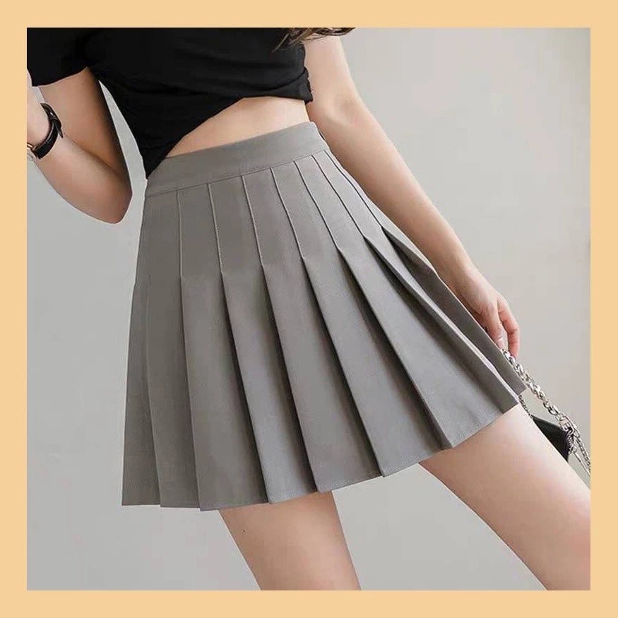 Chân Váy xếp ly Tenis Lưng Cao Kiểu Tennis Skirt Chất Tuyết Mưa