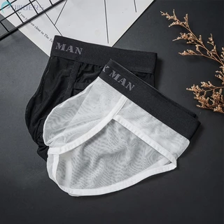 -NEW-Mens Thongs Sheer Shorts Soft Summer U Convex Pouch Ultra-Thin Comrfort